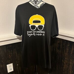 District Black T-Shirt with White Text